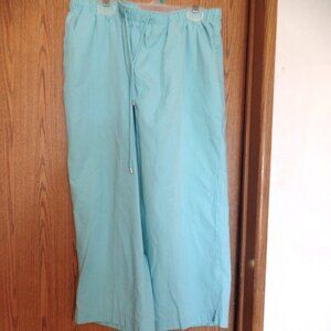 Paradise Bay Ladies' Baby Blue Elastic Waist Drawstring Capris, Size14